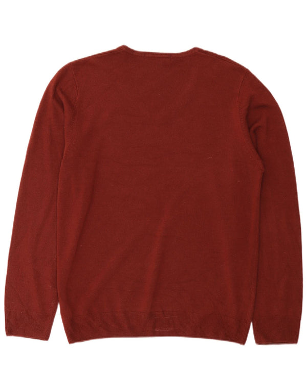 Pulover cu decolteu în V pentru bărbați Marks & Spencer, acrilic burgundy mediu