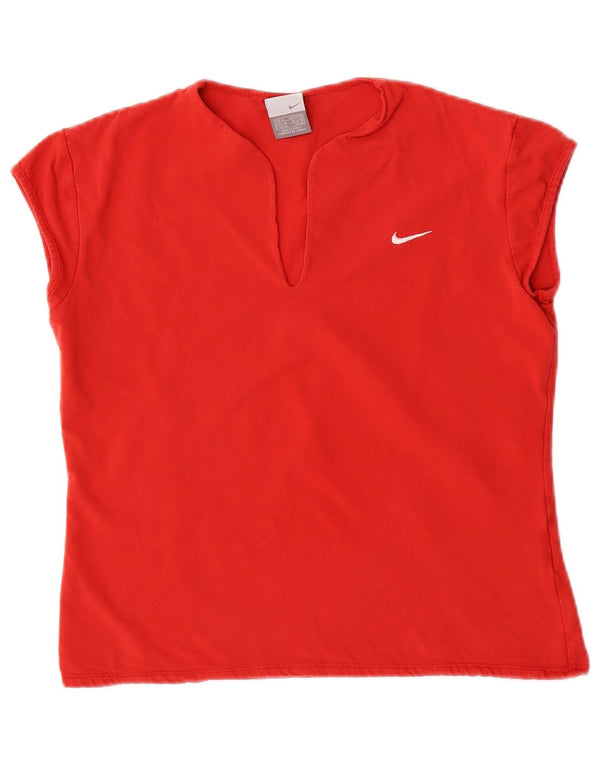 NIKE Womens Crop T-Shirt Top UK 16/18 XL Red Cotton