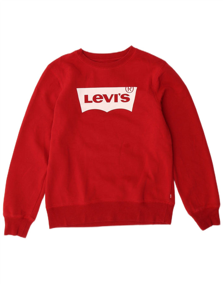 Pulover cu grafică LEVI'S pentru băieți, 13-14 ani, bumbac roșu
