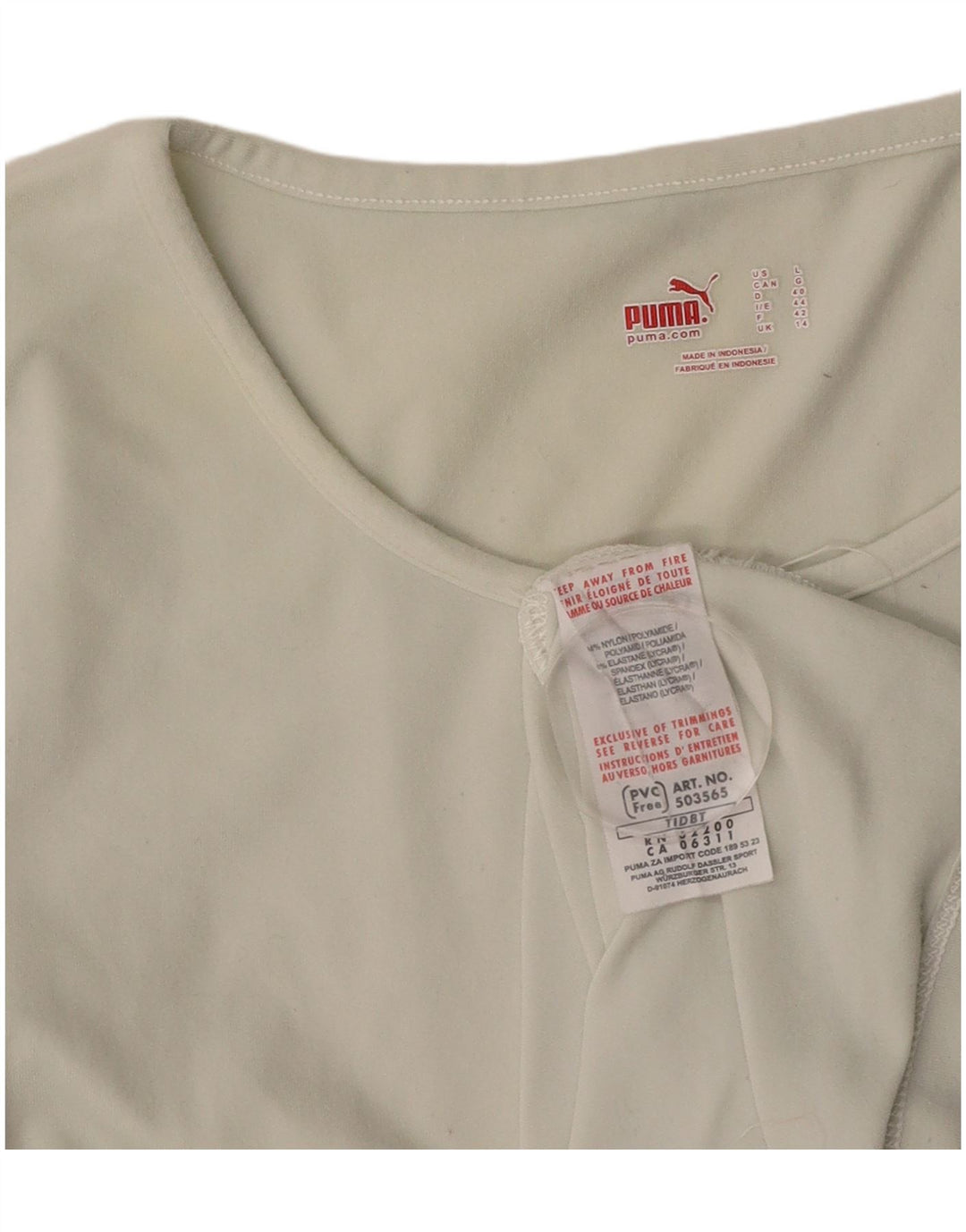 Tricou PUMA pentru femei Top UK 14 Large White Nylon