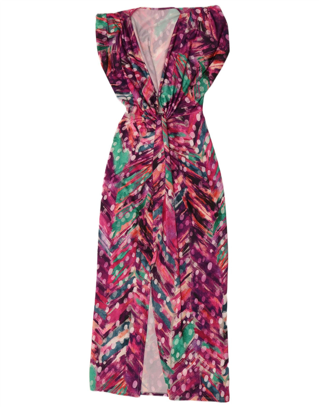 Rochie teacă vintage pentru femei cu model abstract, UK 12, medie, multicoloră
