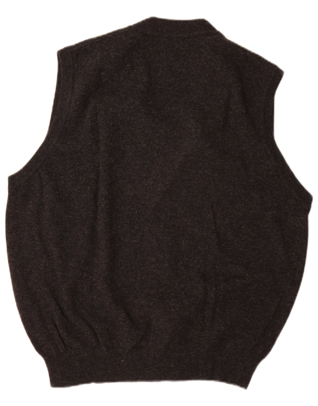 Pulover cardigan fără mâneci pentru bărbați Benetton, lână virgină, gri mediu