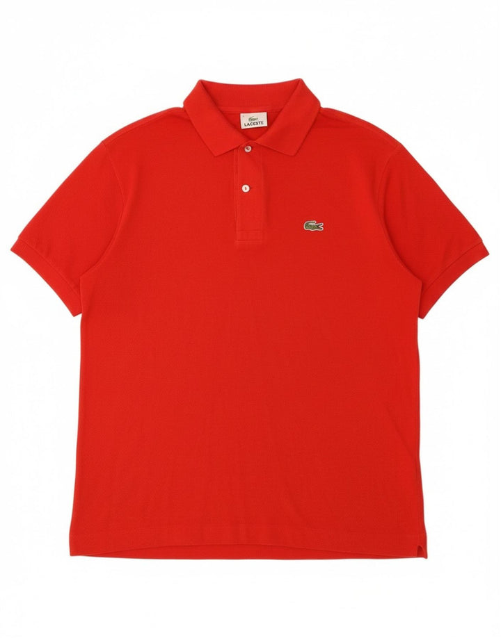 Tricou polo Lacoste pentru bărbați, mărimea 4, bumbac roșu mediu