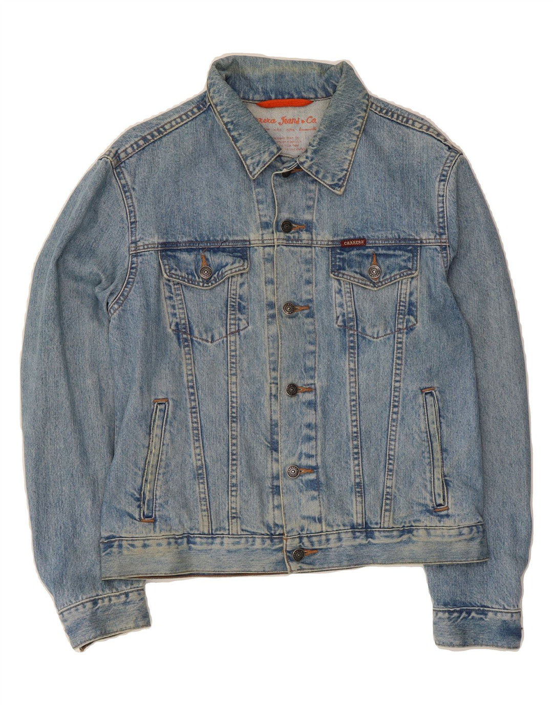 CARRERA Mens Denim Jacket UK 38 Medium Blue Cotton Vintage Carrera and Second-Hand Carrera from Messina Hembry 