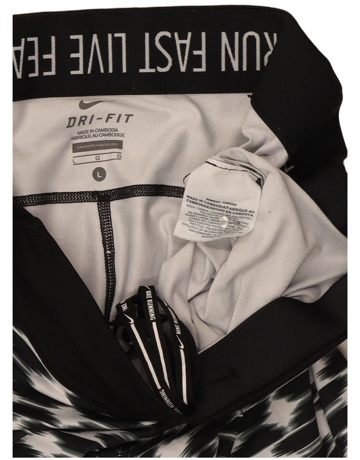 Leggings Nike Dri Fit pentru femei, mari, negru, geometric, poliester