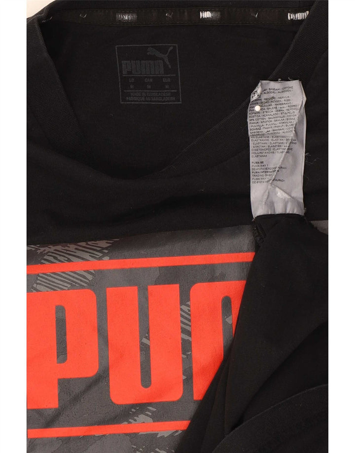 Tricou grafic Puma pentru bărbați Top mediu negru bumbac