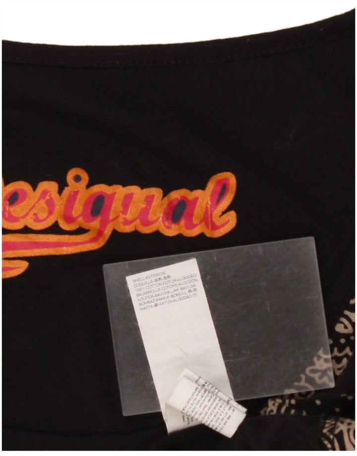 DESIGUAL Rochie asimetrică cu grafică pentru femei UK 14 Medium Black Paisley