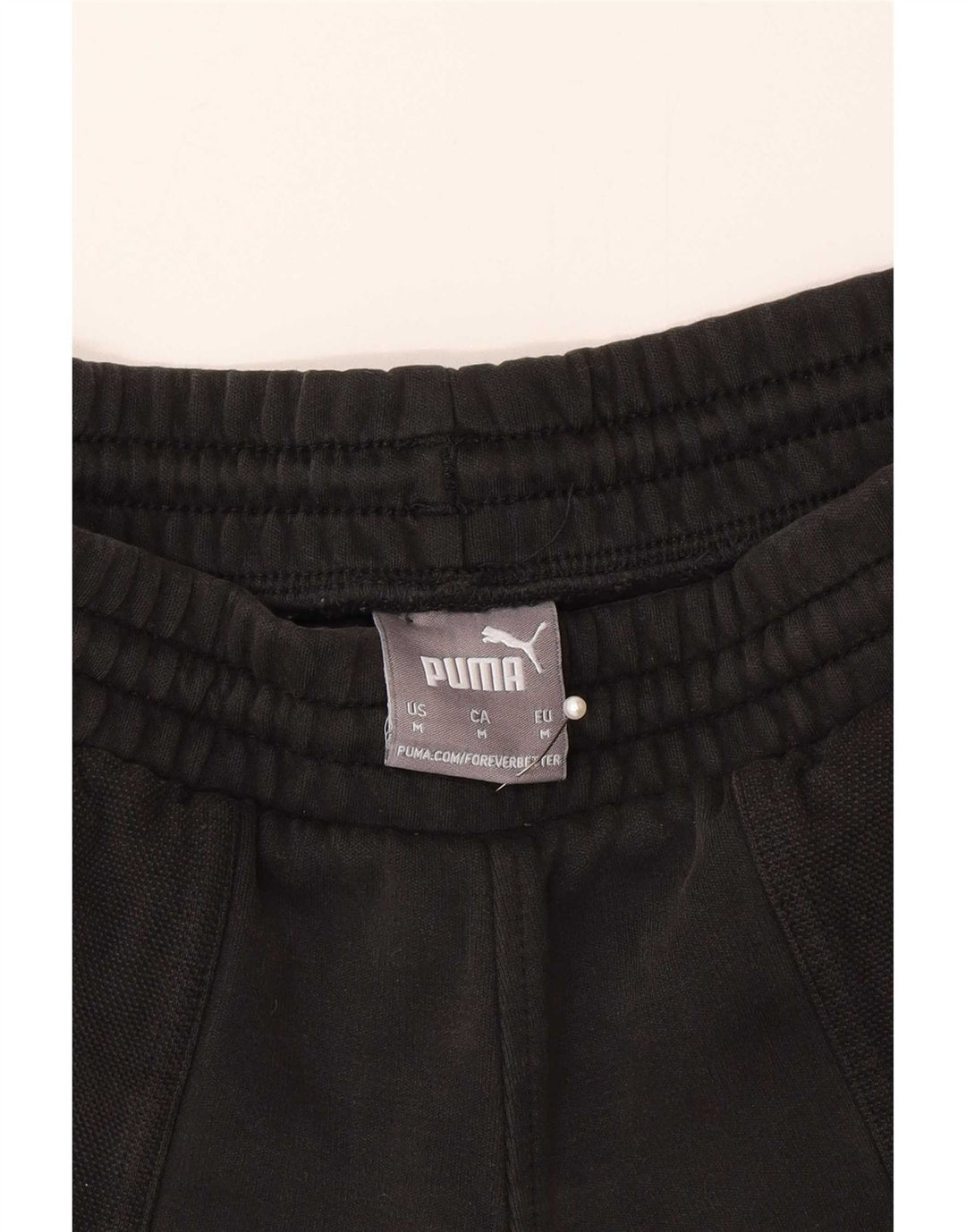 Pantaloni de trening Puma pentru bărbați, bumbac mediu negru