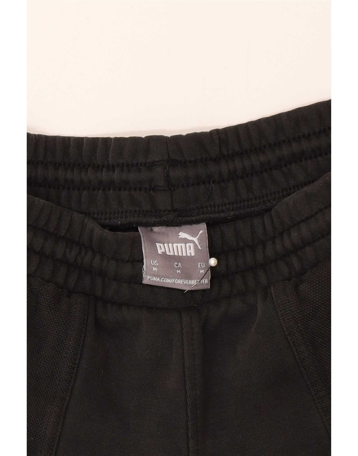 Pantaloni de trening Puma pentru bărbați, bumbac mediu negru