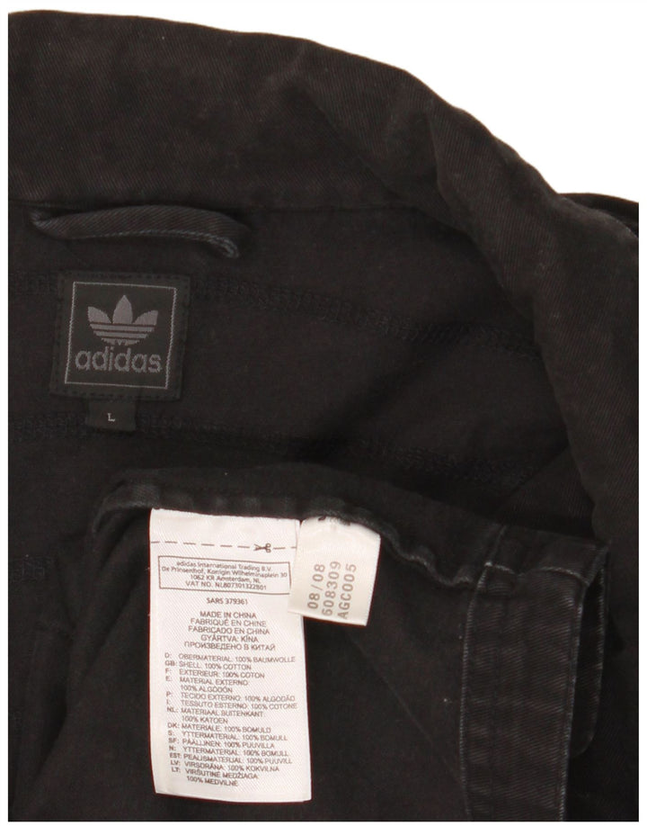 Jachetă militară pentru bărbați Adidas UK 40, mare, negru, bumbac