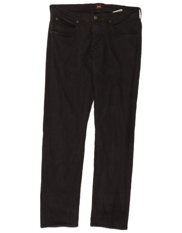 Pantaloni lee pentru bărbați Daren Zip Fly, drepti, casual, L34 L32, bumbac negru