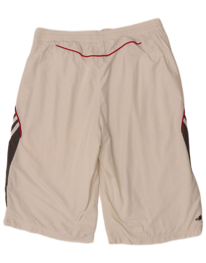 Pantaloni scurți sport Climalite Adidas pentru bărbați, mari, alb, din poliester