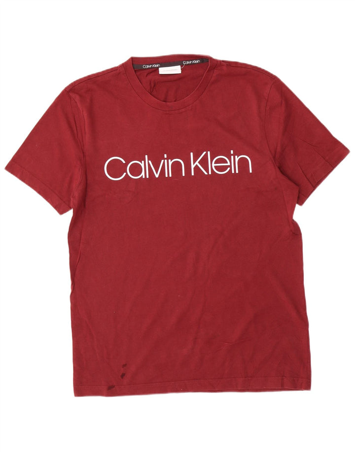 Tricou grafic Calvin Klein pentru bărbați Top din bumbac roșu mediu