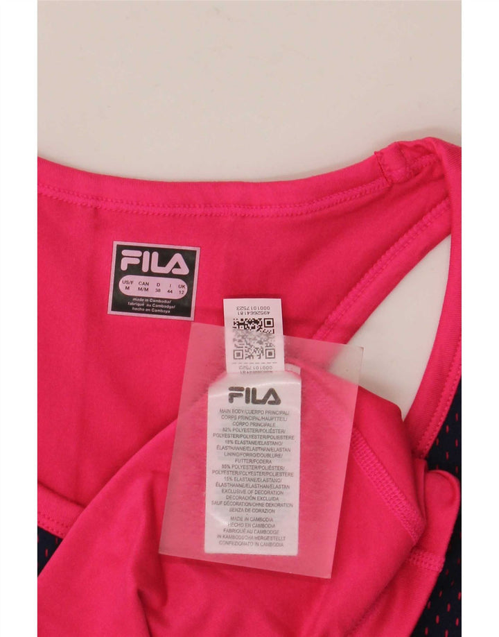 Top cu vestă grafică pentru femei Fila UK 12 Medium Bleumarin Poliester color bloc
