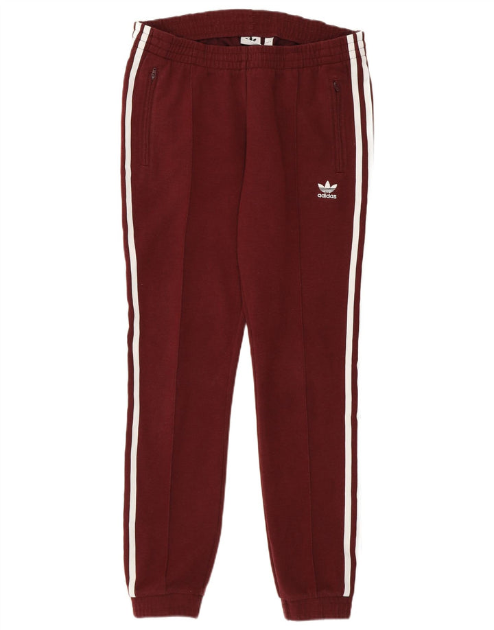 Pantaloni de trening pentru femei Adidas Pantaloni de jogging UK 10 Poliester Visiniu mic