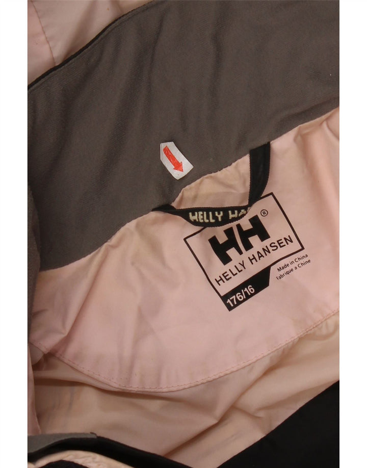 Jachetă de vânt cu glugă Helly Hansen pentru fete 15-16 ani, negru, color block