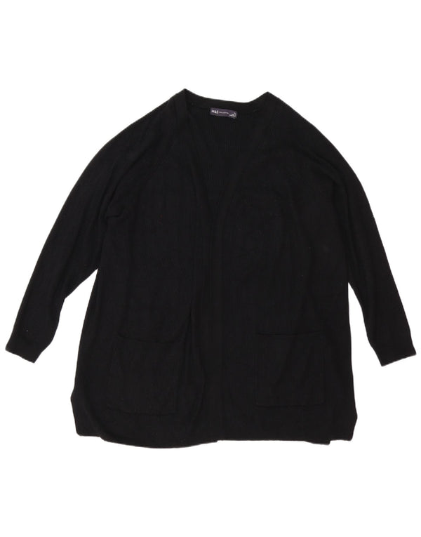 Pulover cardigan deschis pentru femei Marks & Spencer UK 18 XL, viscoză neagră