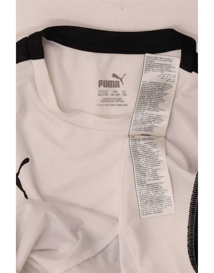 Tricou Puma Băieți Top 15-16 Ani Poliester Colorblock Alb