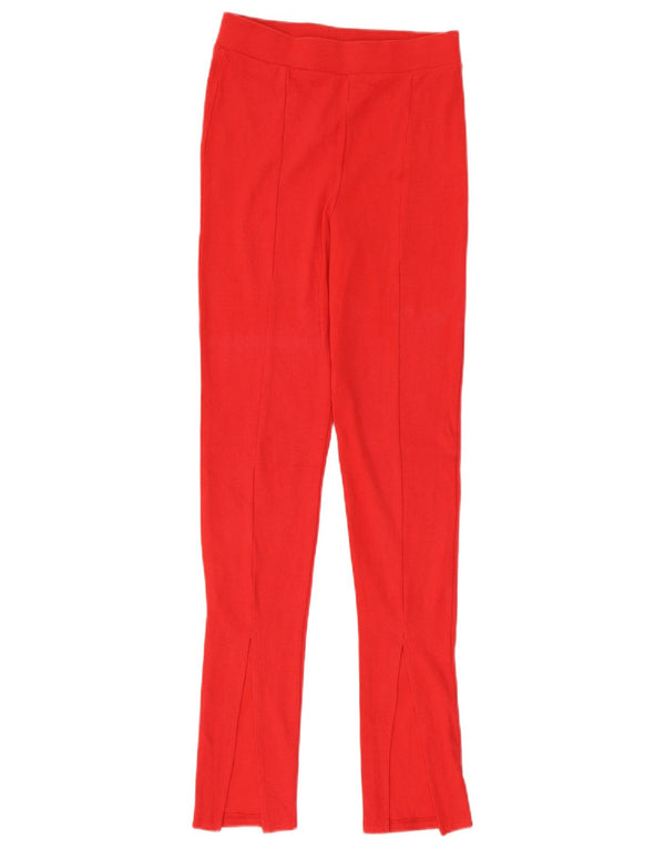 Leggings pentru femei Zara UK 12, bumbac roșu mediu
