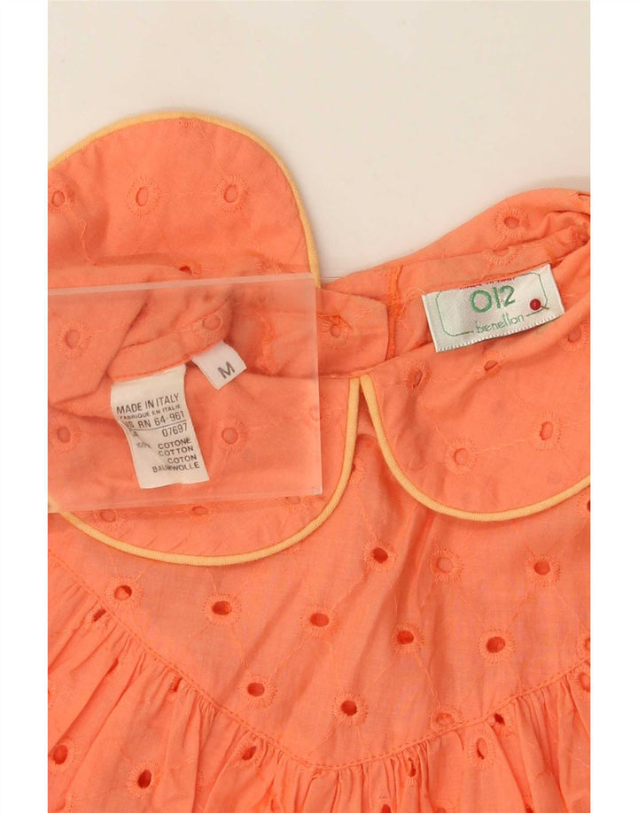 Rochie cort pentru femei Benetton UK 14 Bumbac portocaliu mediu