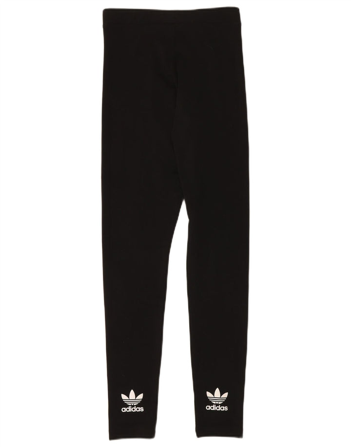 Leggings grafici ADIDAS pentru femei UK 10, poliester negru mic