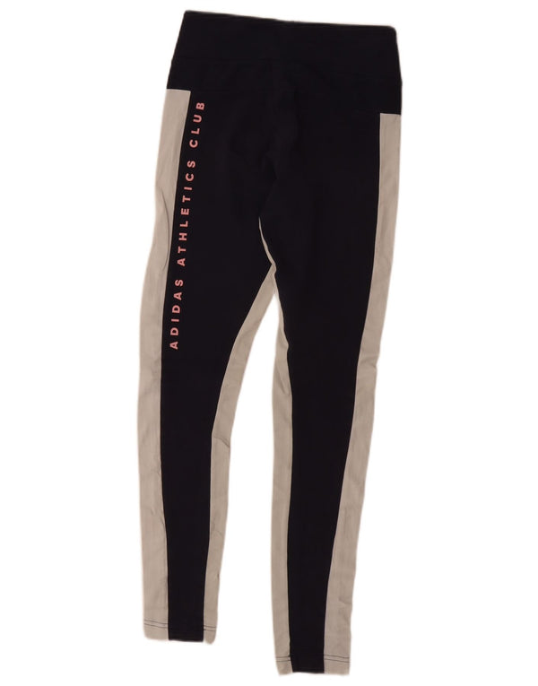 Leggings cu grafic pentru femei Adidas UK 4 XS Albastru bleumarin Colorblock