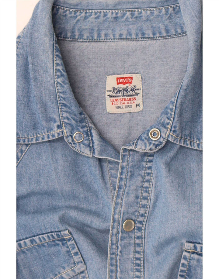 Cămașă din denim cu mânecă scurtă Levi's, albastru mediu