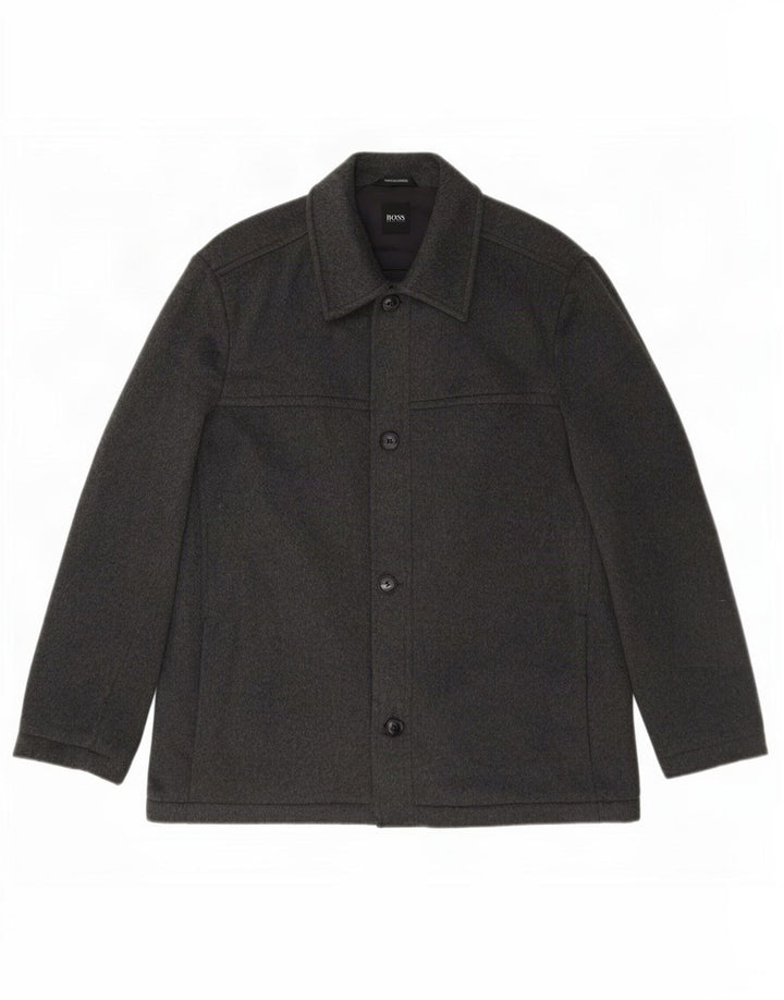 Palton pentru bărbați Hugo Boss IT 52 XL Lână gri