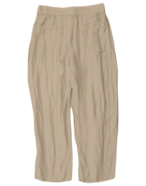 Pantaloni Capri pentru femei cu picioare largi Zara Mici L26 L22 Bej Viscoza