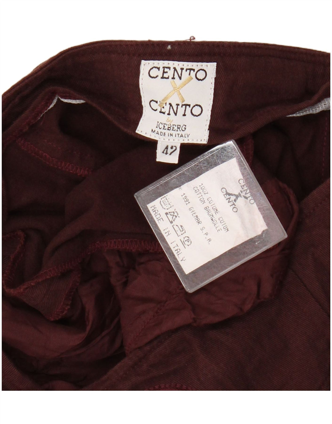 Fusta Iceberg Cento / Cento A-Line IT 42 Medium W26 Burgundy