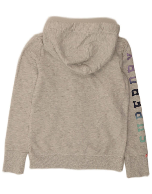 Pulover Superdry pentru damă, cu fermoar și grafic, bumbac cu pete mici, gri, UK 10