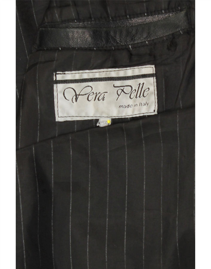 Jachetă din piele vintage pentru bărbați IT 54 2XL din piele neagră