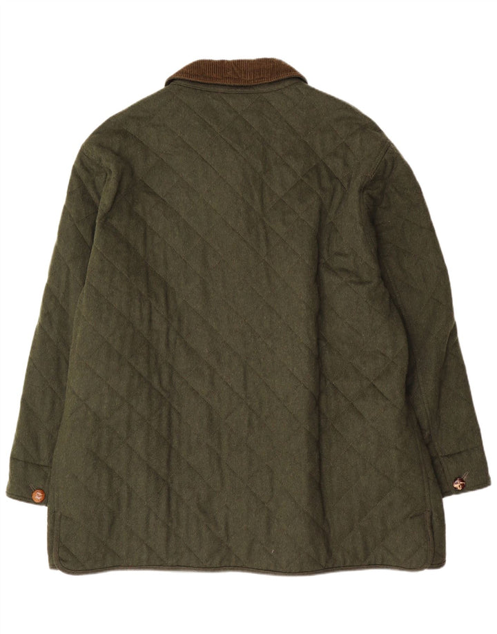 Jachetă matlasată Porto Di Panama pentru bărbați UK 44 2XL Lână verde