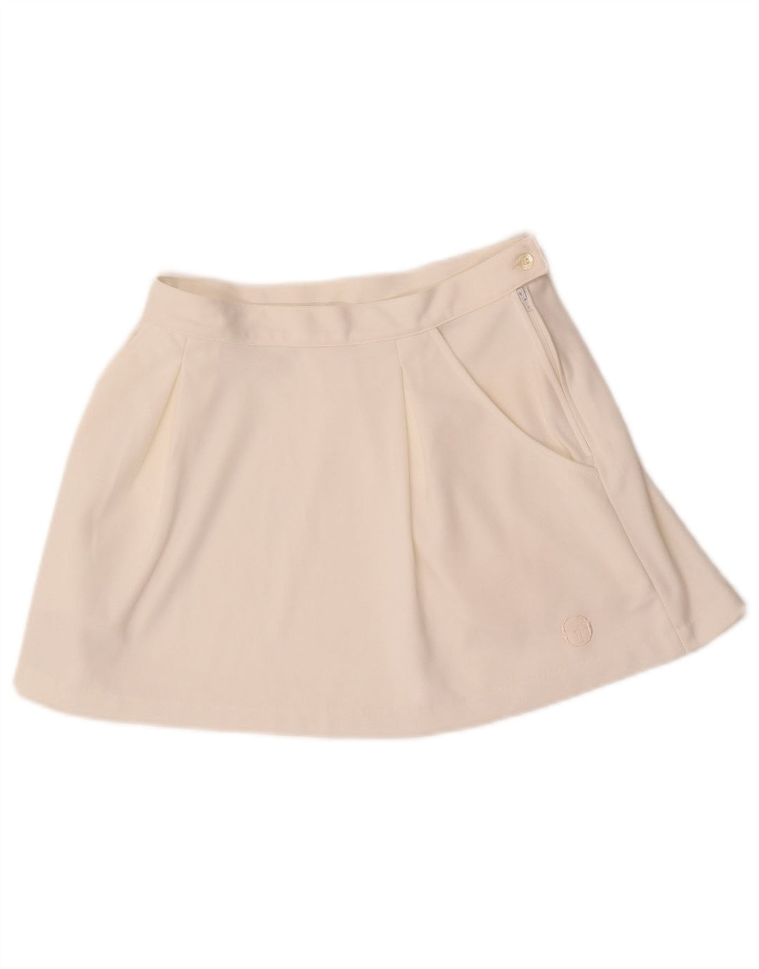 SERGIO TACCHINI Womens Mini Skirt IT 44 Medium W26  White Polyester