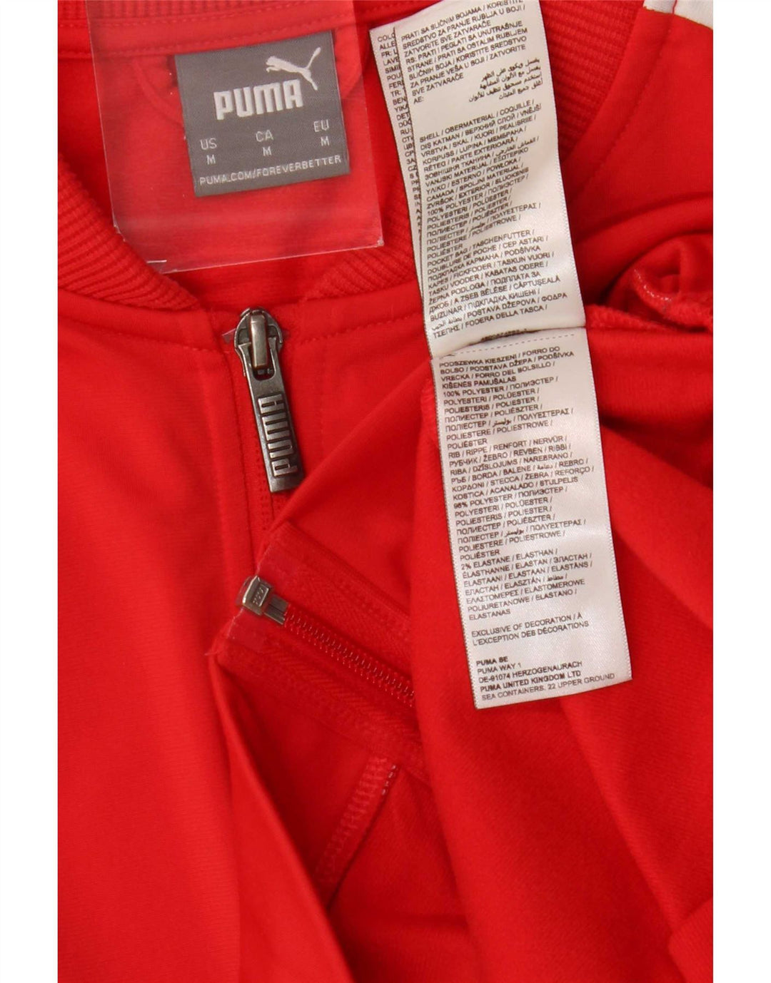 Jachetă de trening pentru bărbați Puma, roșu mediu, poliester color bloc