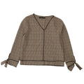Bluză cu mânecă lungă pentru femei Zara UK 10 mic gri Houndstooth
