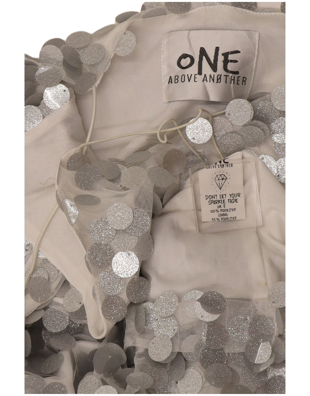 Cami Top pentru femei Vintage UK 12 Poliester argintiu mediu