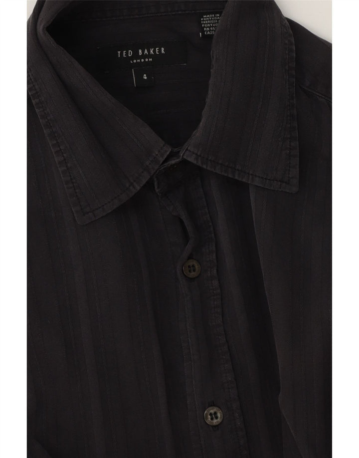 Cămașă pentru bărbați TED BAKER Mărimea 4, mare, neagră, cu dungi