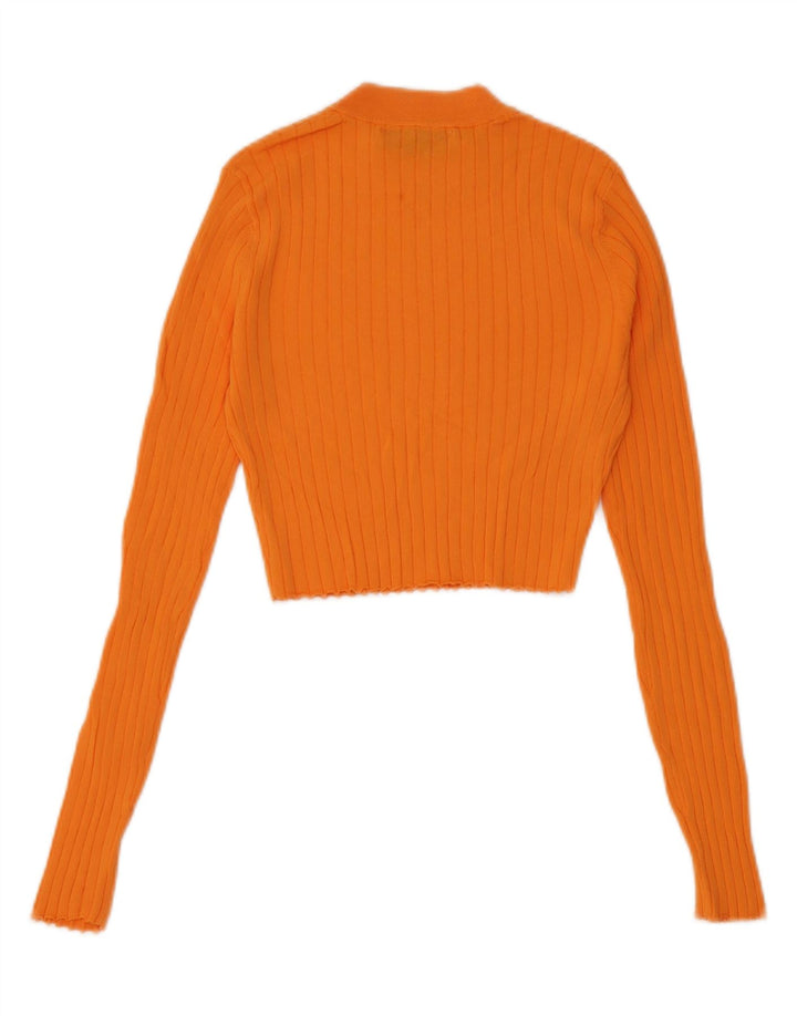 Crop Top pentru femei Zara cu mânecă lungă UK 8 Mic portocaliu