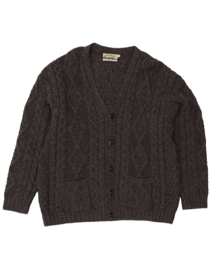 Pulover cardigan pentru bărbați Aran Crafts, lână mare, gri
