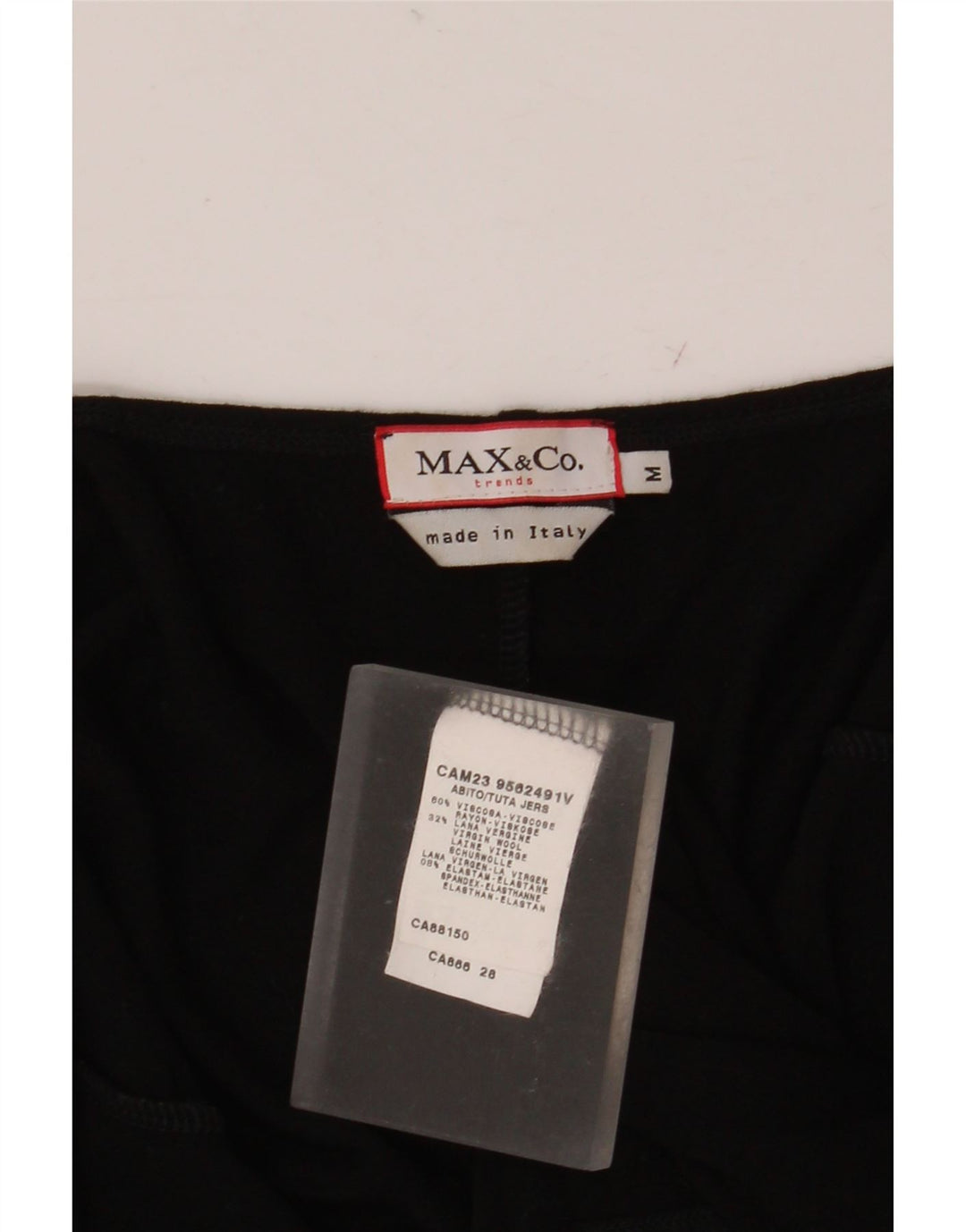 MAX & CO. Rochie asimetrică fără mâneci pentru femei UK 12 Medium Black Viscose