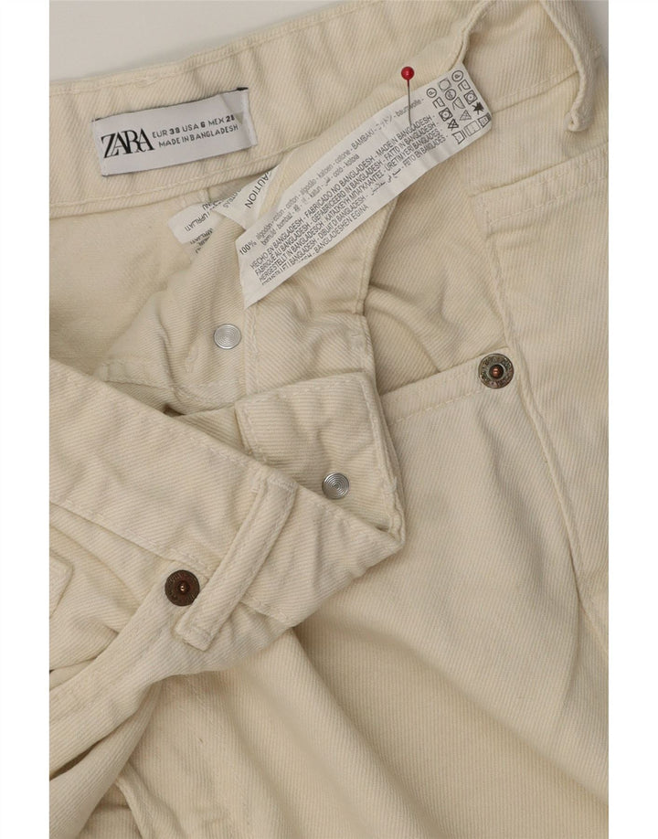 Pantaloni scurți din denim pentru femei Zara EU 38 Small W28 Bumbac alb
