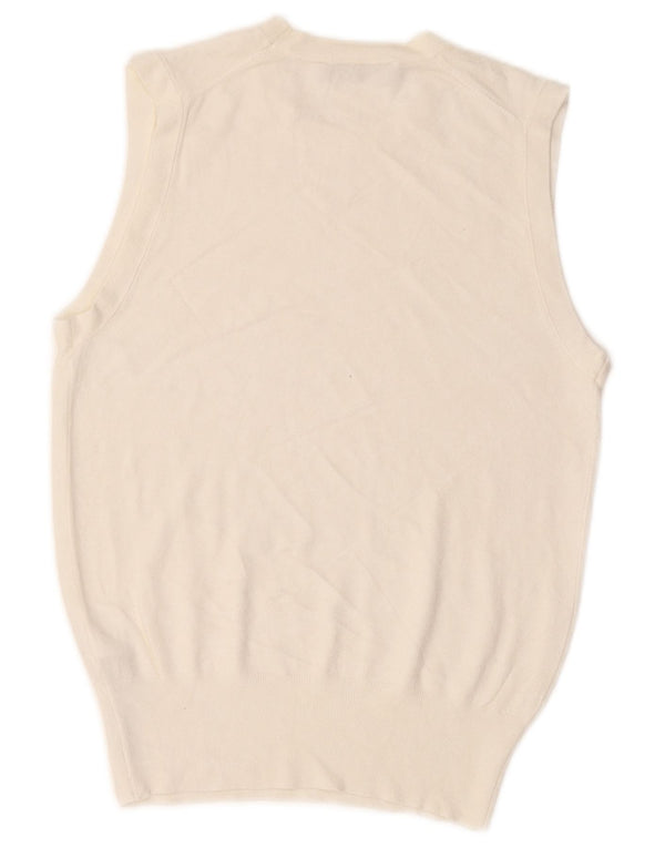 Zara Womens Vest Tank Top UK 12 Medium Off White Viscose