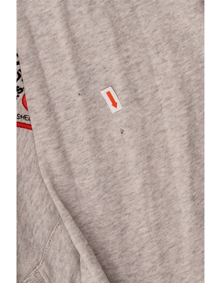 Pulover cu glugă cu grafică GUESS pentru bărbați, mare, gri, bumbac