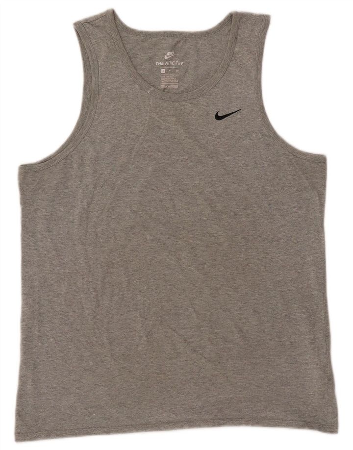 Vestă NIKE pentru bărbați, cu tăietură atletică, din bumbac mic, gri cu pete