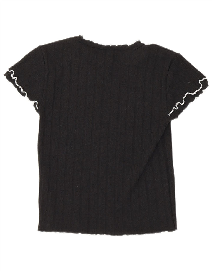 Tricou Crop pentru femei Zara UK 12 Poliester mediu negru