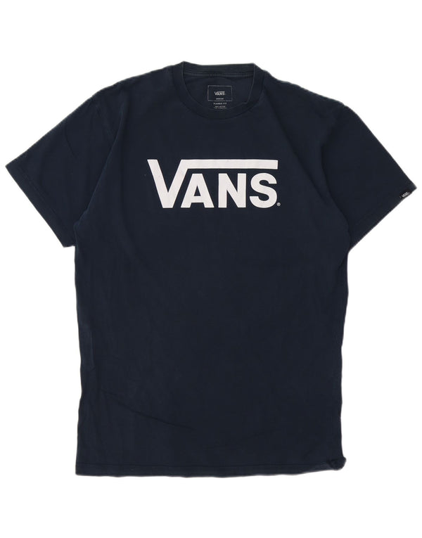 Tricou grafic pentru bărbați VANS Classic Fit Top mediu din bumbac bleumarin