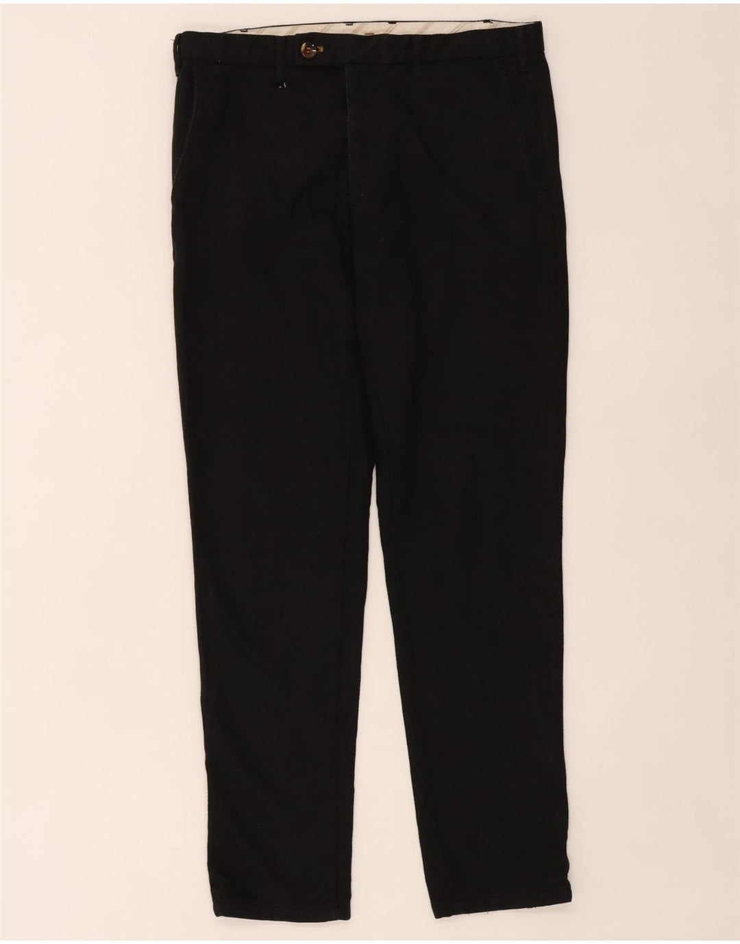 Pantaloni de costum slim pentru bărbați Zara EU 40 Mediu L31 L30 Poliester negru