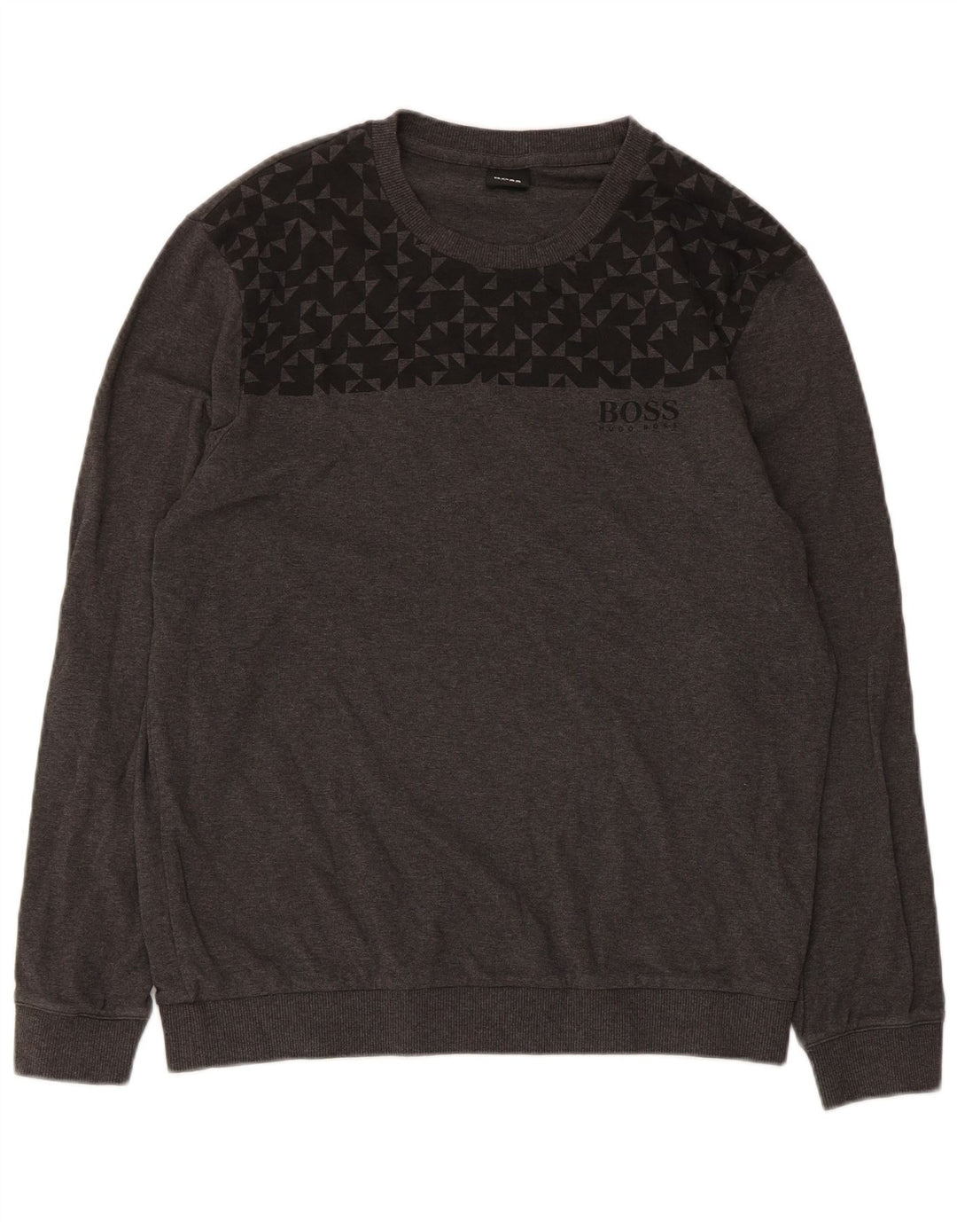 Hanorac pentru femei Hugo Boss Pulover UK 14 Medium Gri Geometric Bumbac