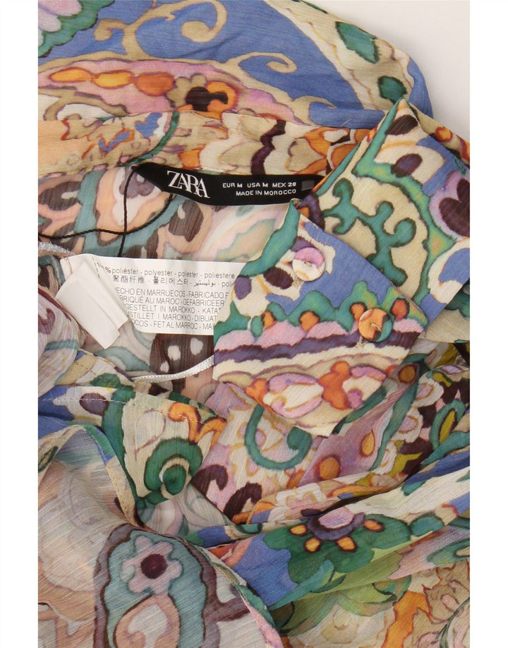 Bluză cămașă supradimensionată pentru femei Zara UK 14 Medium Multicolor Paisley